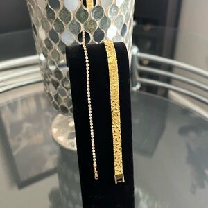 2 Elegant Gold Bracelet Set